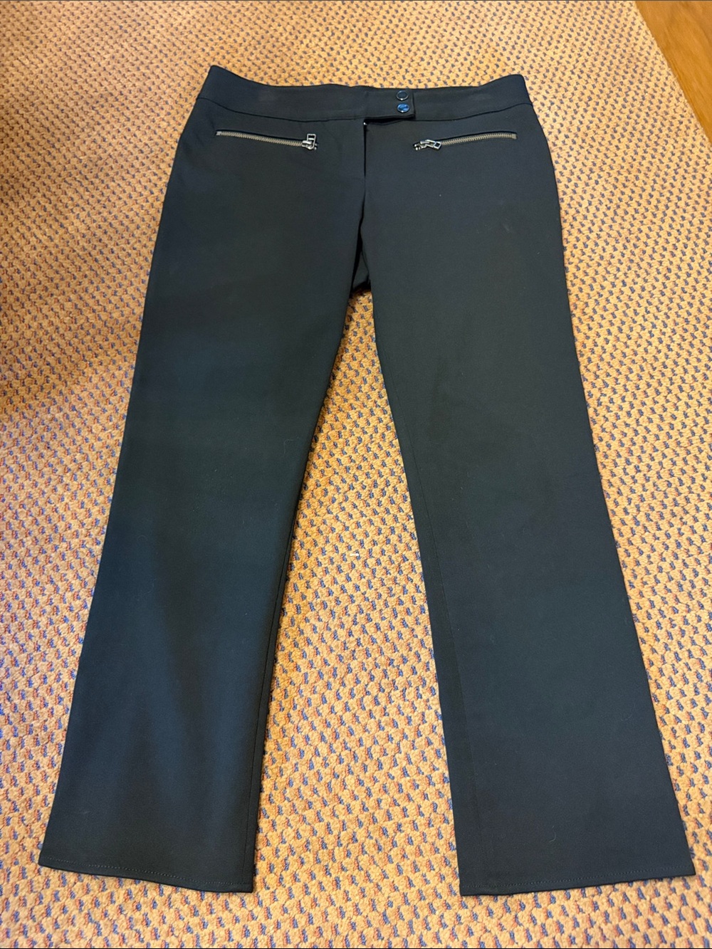 Veronica Beard Black Ankle-Length Zip Scuba Pocket Pants